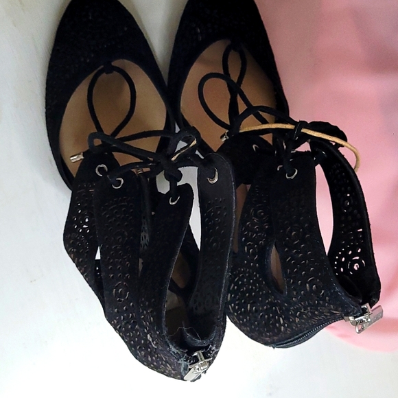 Karl Lagerfeld Paris Black Lace up Heels 7 - Picture 4 of 10